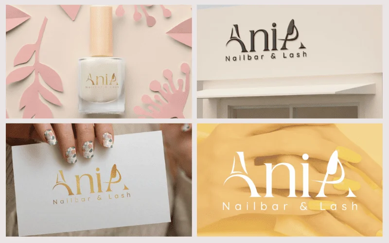 Mẫu thiết kế logo tiệm nail tươi sáng và nữ tính