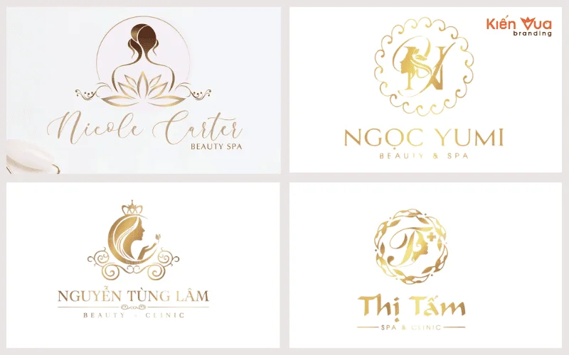 Mẫu logo spa nail hình vòng nguyệt quế