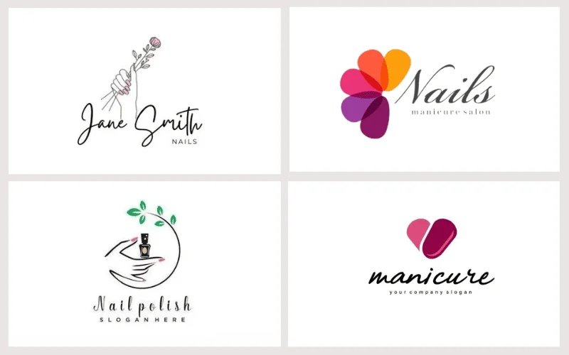 Logo nail vector phong cách tự nhiên