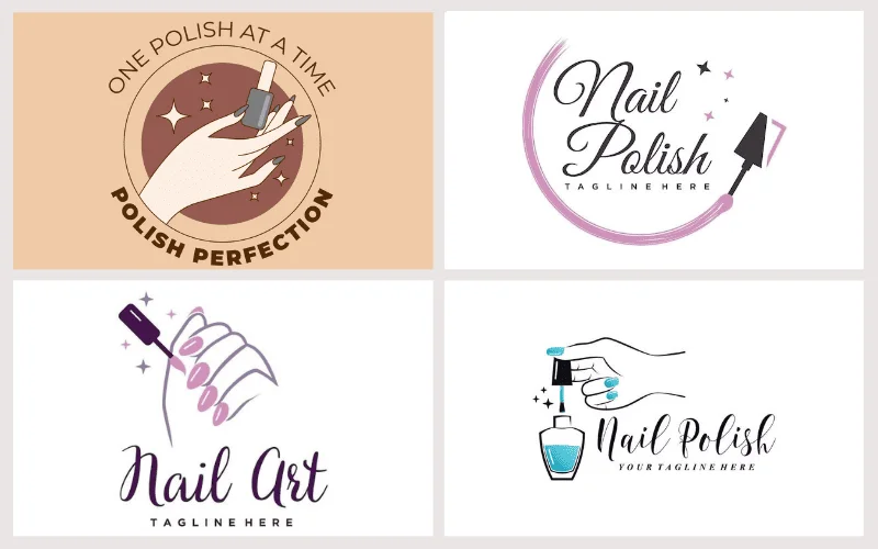 Mẫu logo nail vector