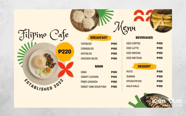 Gợi Ý Mẫu Menu Đẹp Đơn Giản Cho Quán Cafe, Trà Sữa, Nhà Hàng