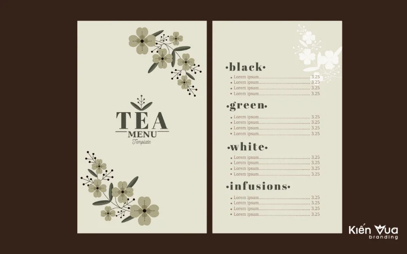 Mẫu Menu Trà Chiều – Sang Trọng & Nữ Tính