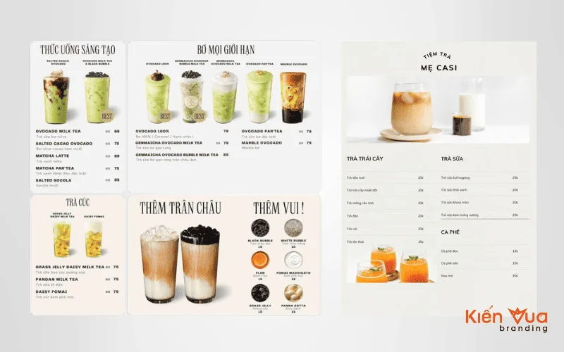 Mẫu Menu Trà Sữa Hiện Đại, Tối Giản