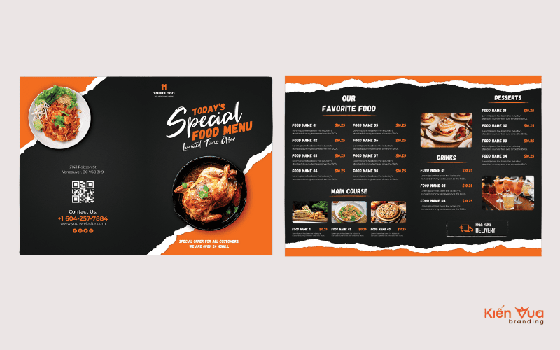 Mẫu menu nhà hàng