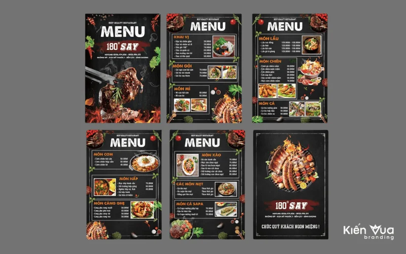 Mẫu menu quán nhậu in cán màng