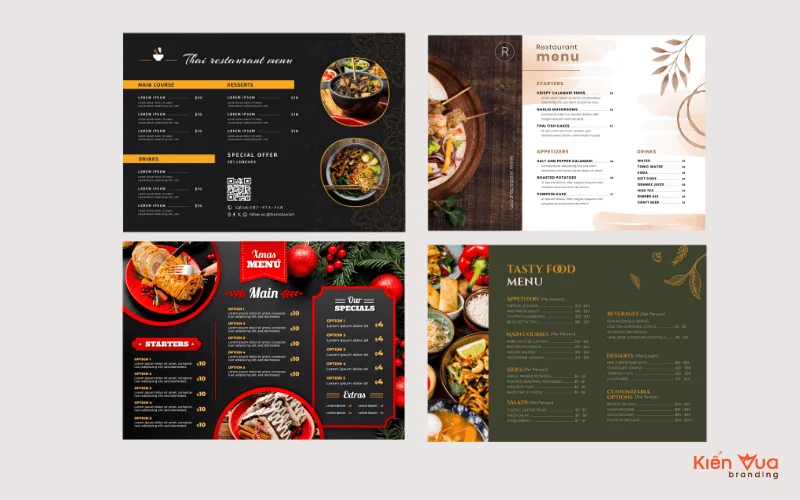 Mẫu thiết kế menu nhà hàng