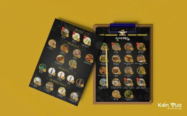 Mẫu thiết kế menu quán nhậu tại Kiến Vua Branding