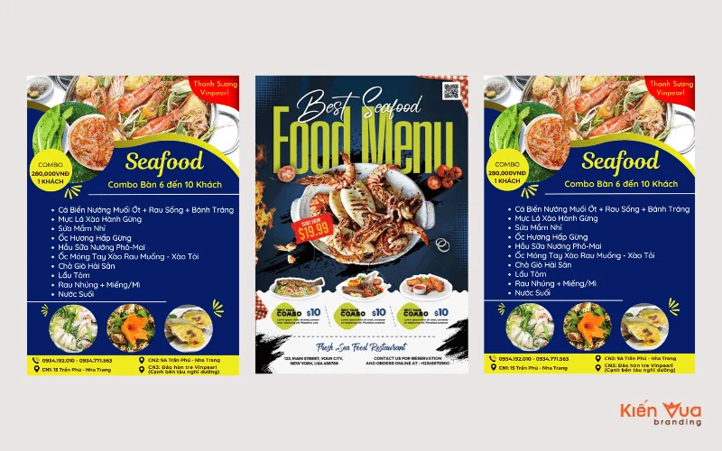 Thiết kế menu quán nhậu hải sản