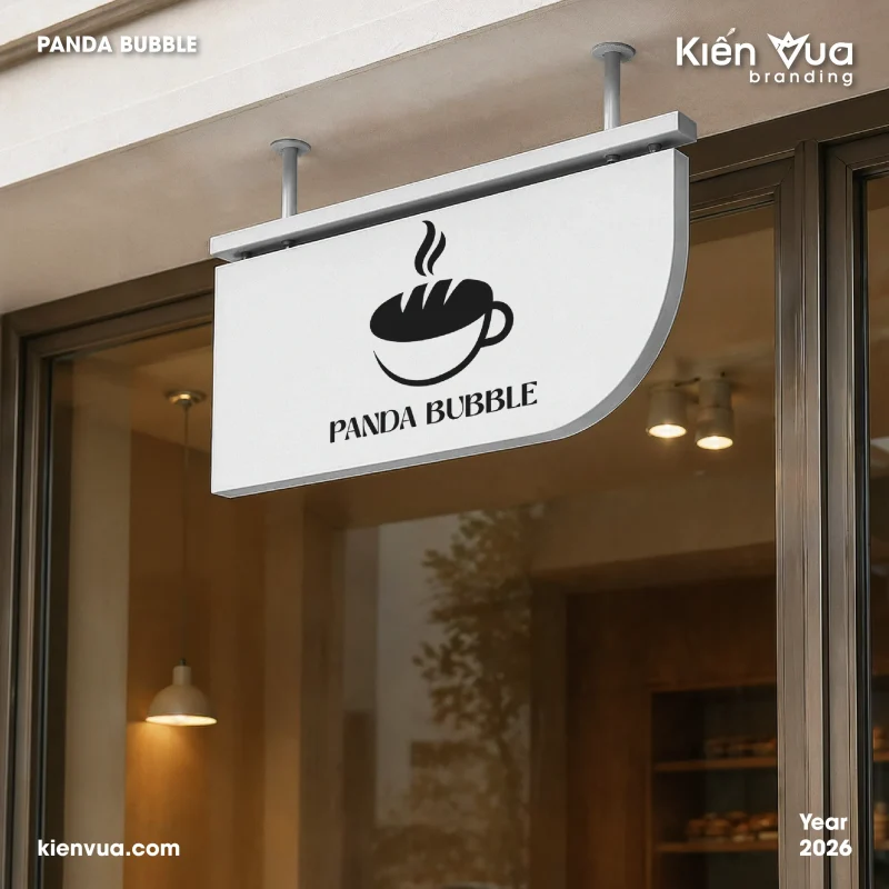 Mockup logo Panda Bubble