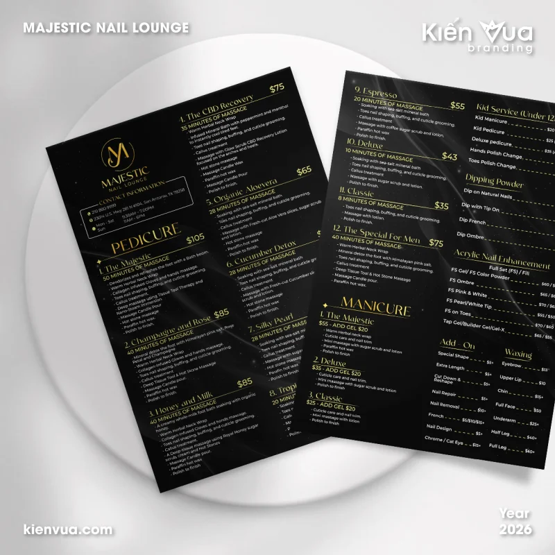 Mockup menulogo Majestic Nail Lounge