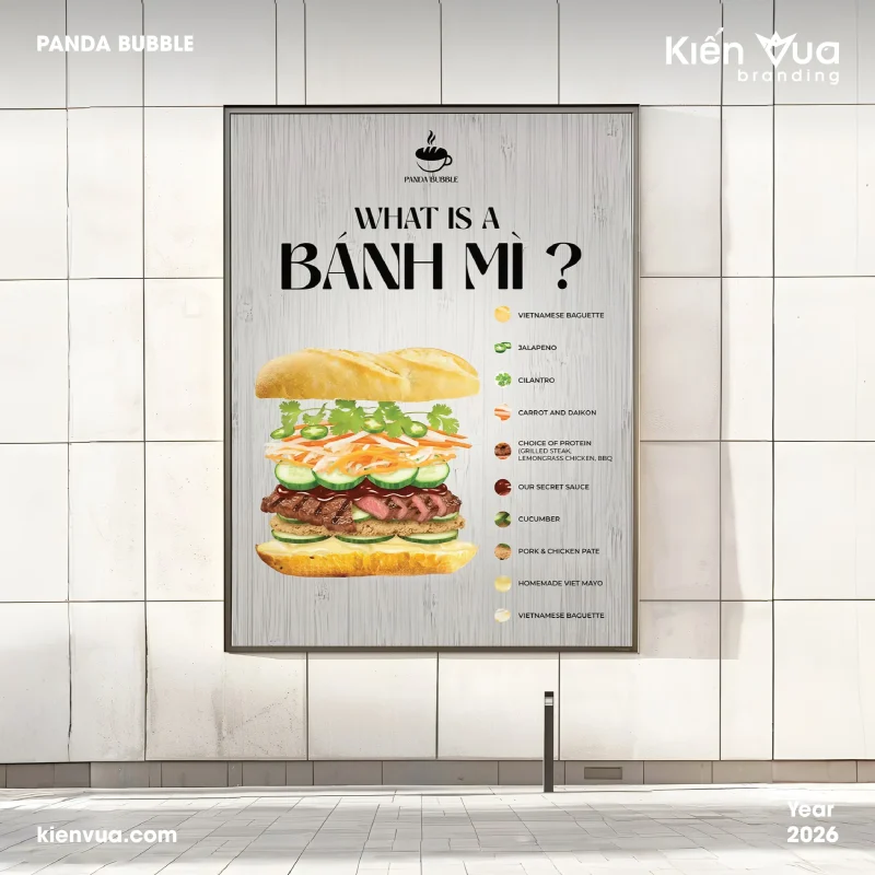 Mockup dự án logo PandaBubble của Kiến Vua Branding